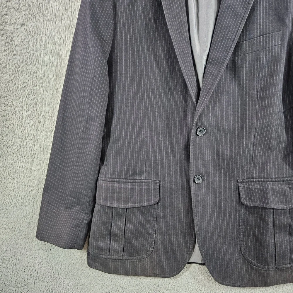 Banana Republic Mens 40R Tailored Fit Navy Pinstripe Cotton Blazer Jacket